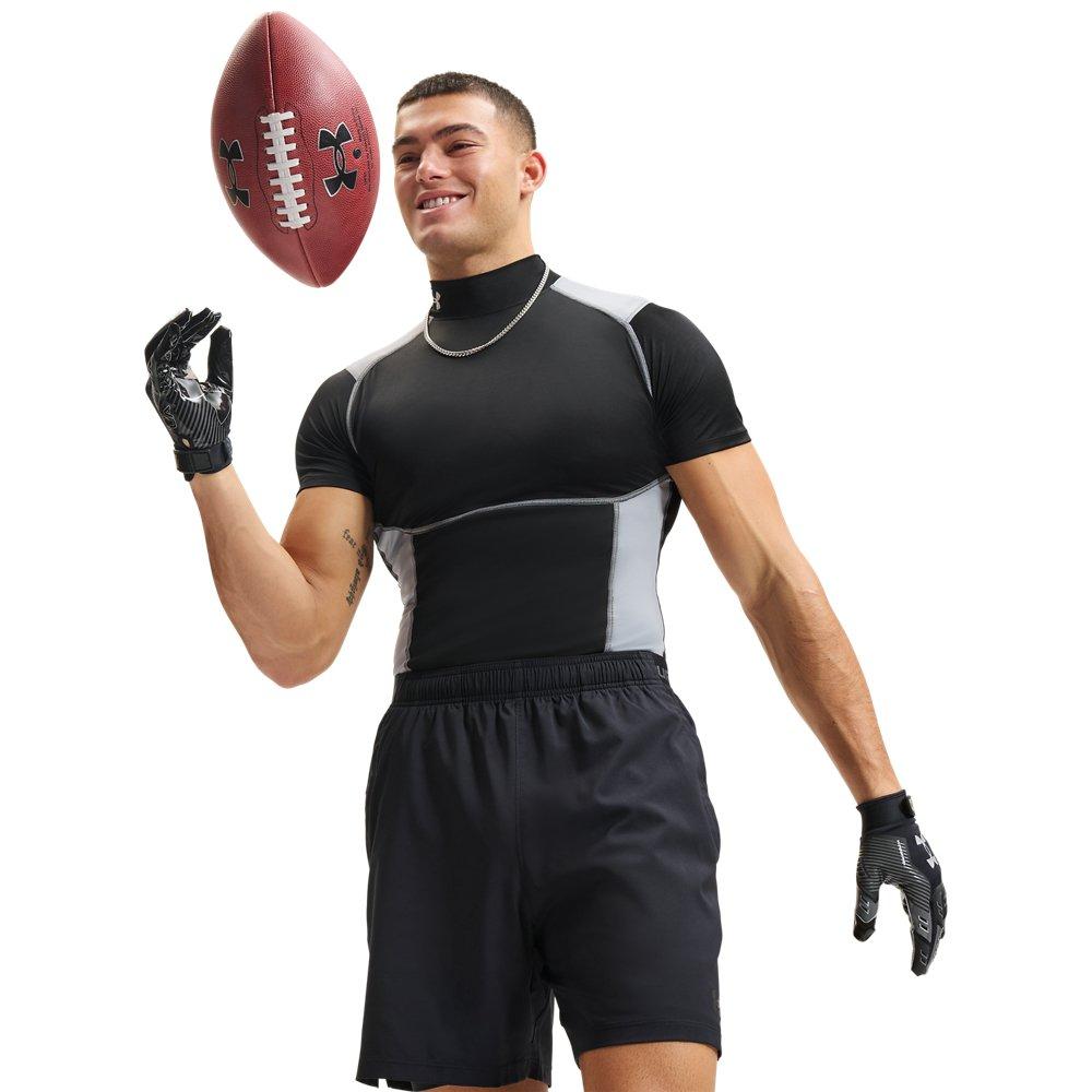 Under Armour Men's HeatGear Elite Compression Mock Short Sleeve - Black/Grey - BLACK/GREY